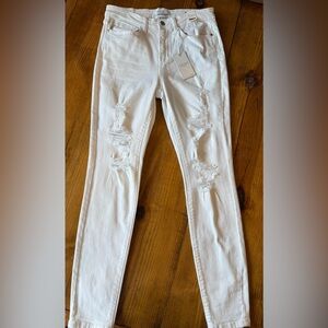 Judy Blue White Distressed Skinny Jeans